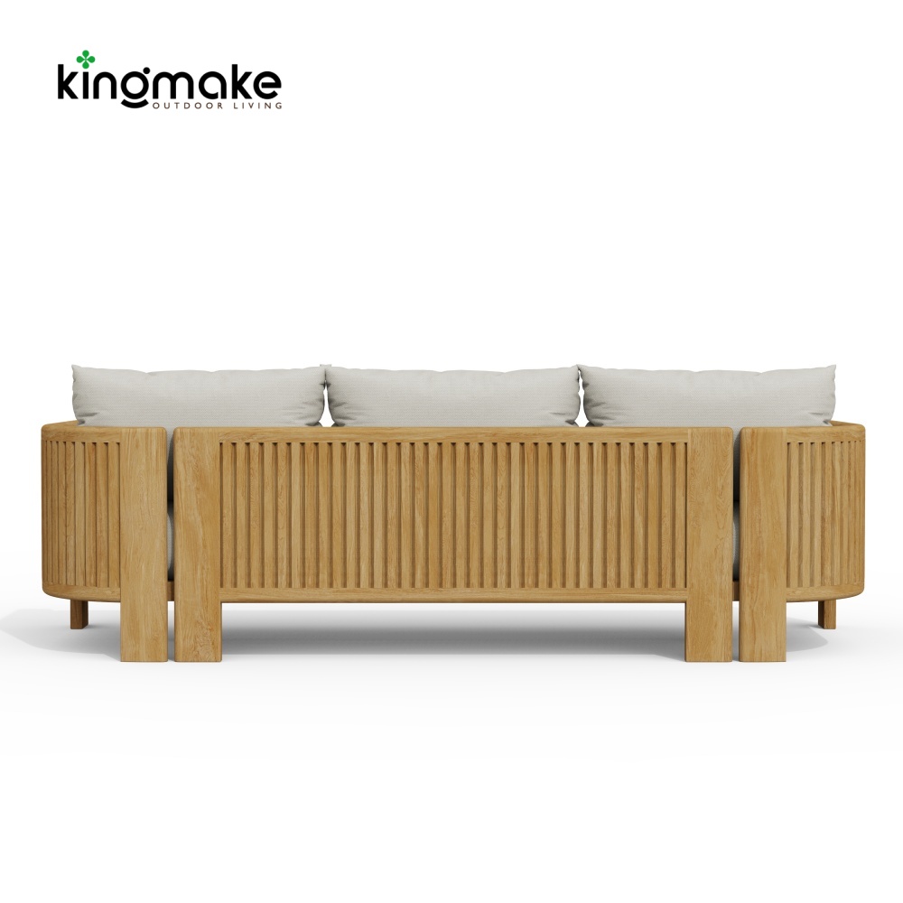 luxury teak amalfi collection outdoor three seater sofa