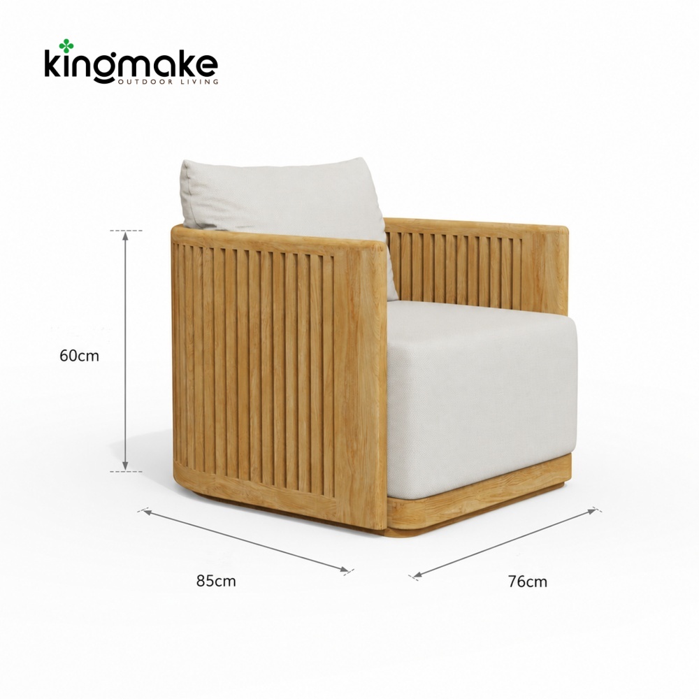 luxury teak amalfi collection outdoor single sofa