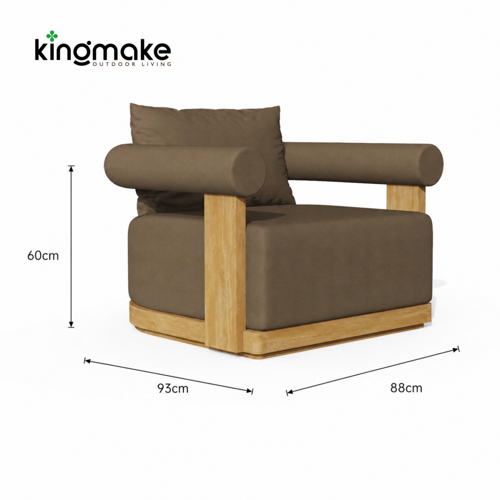Modern Teak Wood Outdoor Single Sofa – Mali Collection