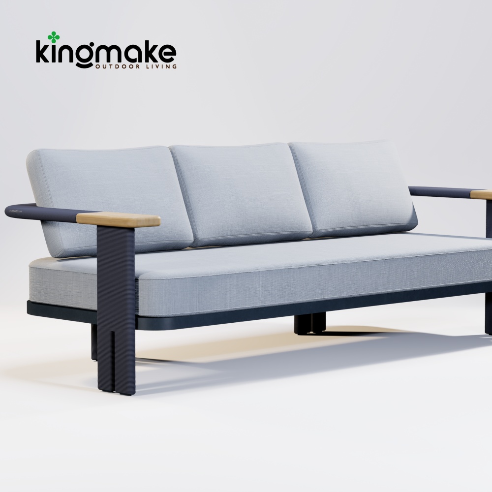 Modern Aluminum Rope Woven Three Seating Sofa KMD18001