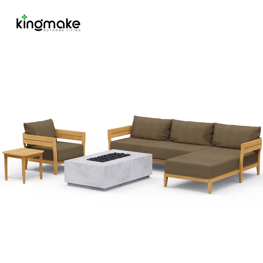 Cima Collection Teak Outdoor Modular Sofa 