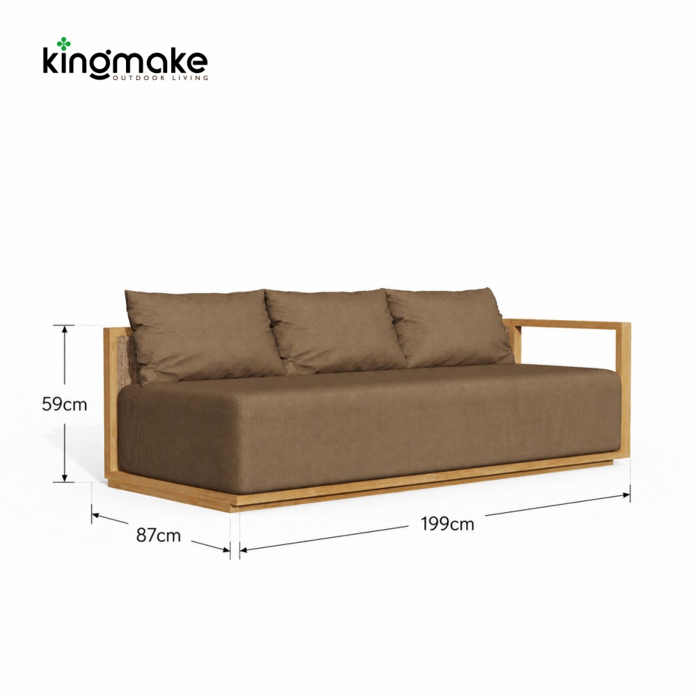 Maui Cane Collection L-Shape Sofa