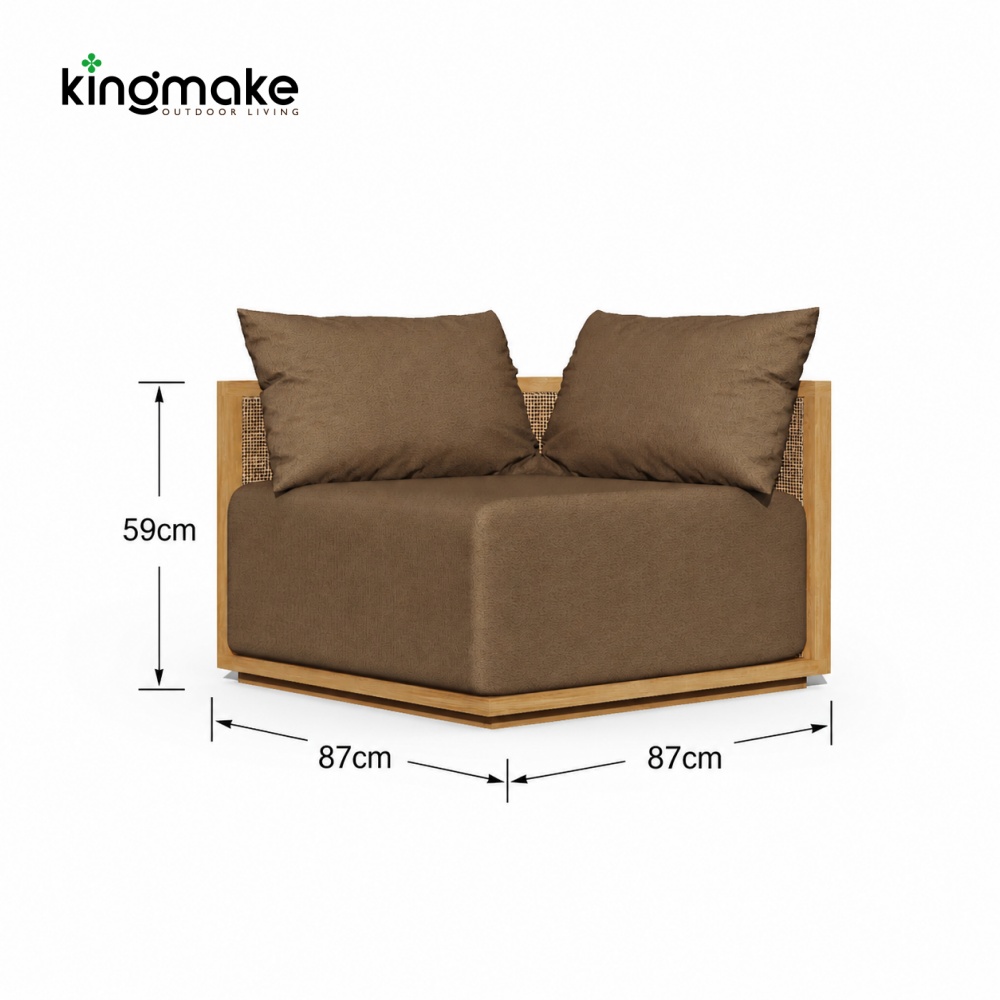 Maui Cane Collection L-Shape Sofa