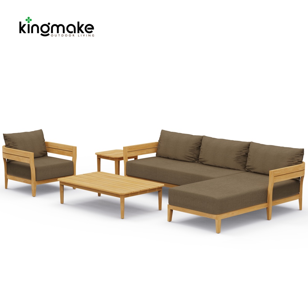 Cima Collection Teak Outdoor Modular Sofa 
