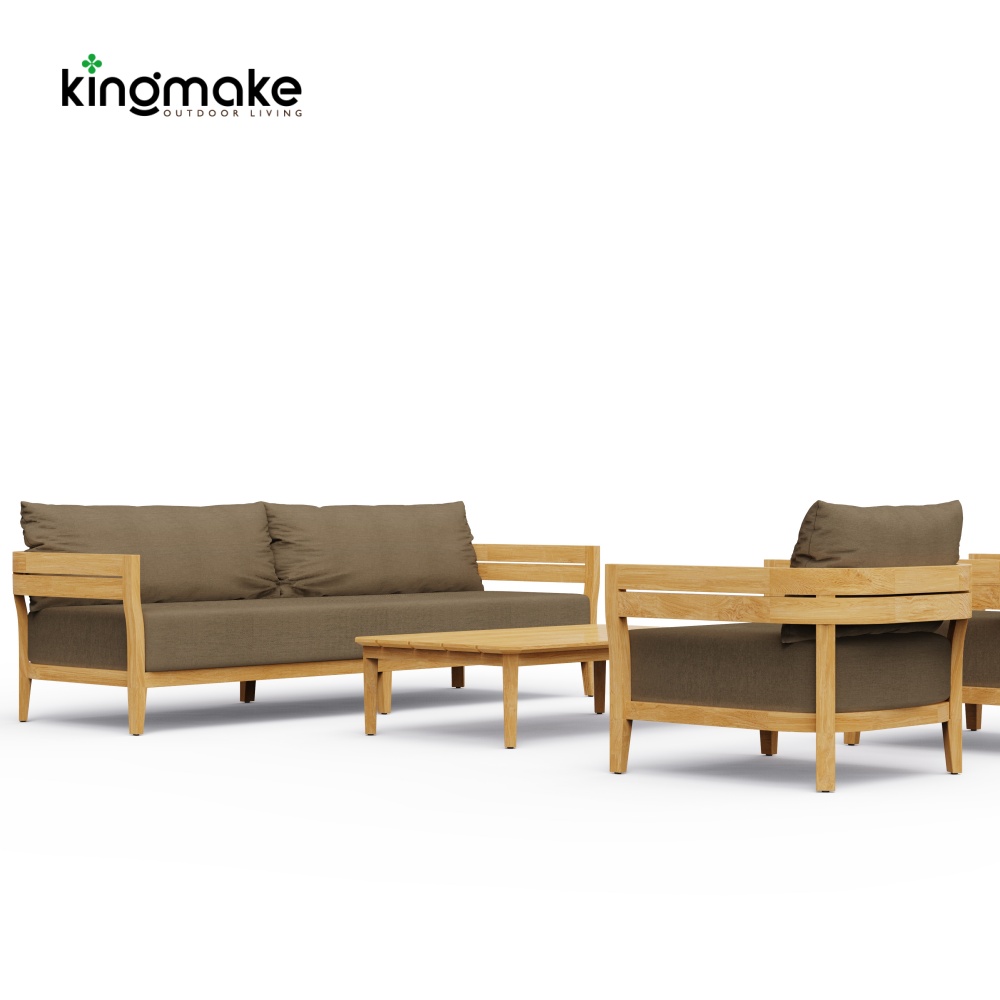 Cima Collection Teak Outdoor Conversation Sofa Set