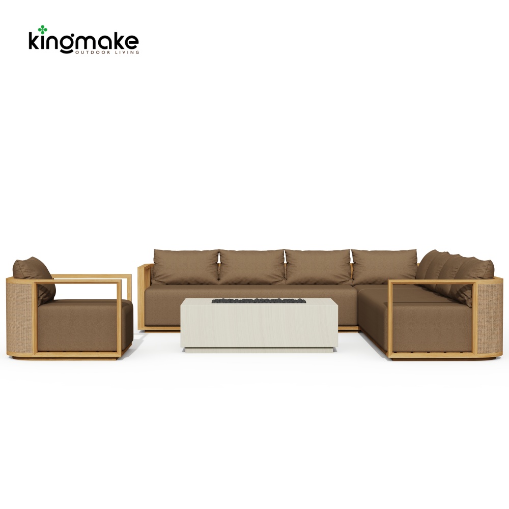 Maui Cane Collection L-Shape Sofa