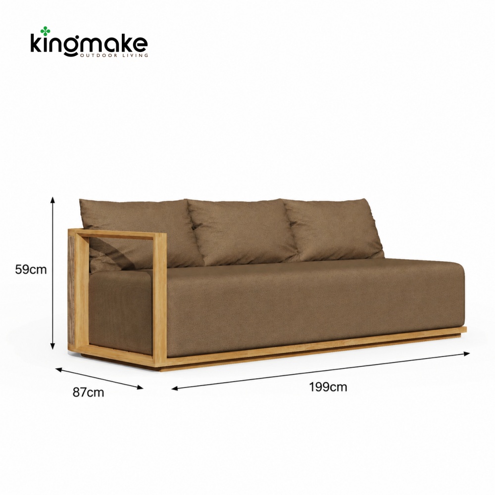 Maui Cane Collection L-Shape Sofa