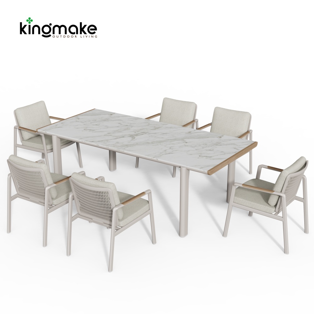 Cenxi Collection White Outdoor Dining Set 