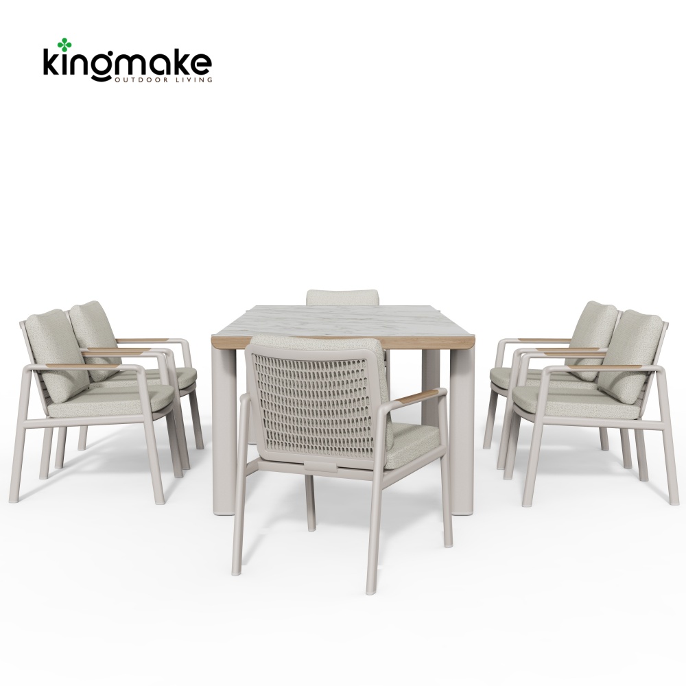 Cenxi Collection White Outdoor Dining Set 