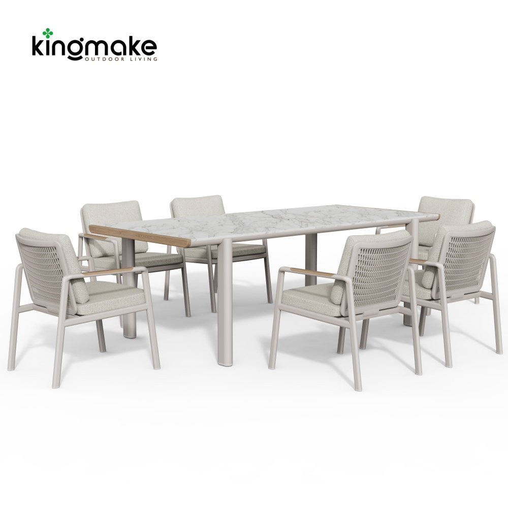 Cenxi Collection White Outdoor Dining Set 