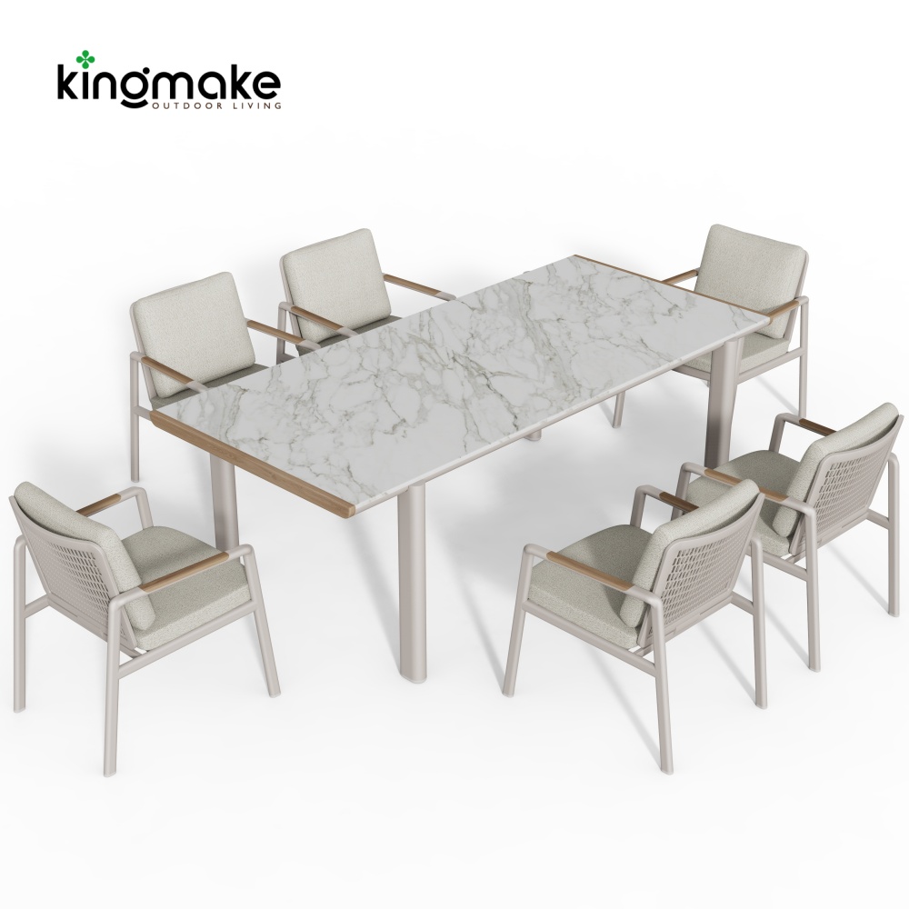 Cenxi Collection White Outdoor Dining Set 