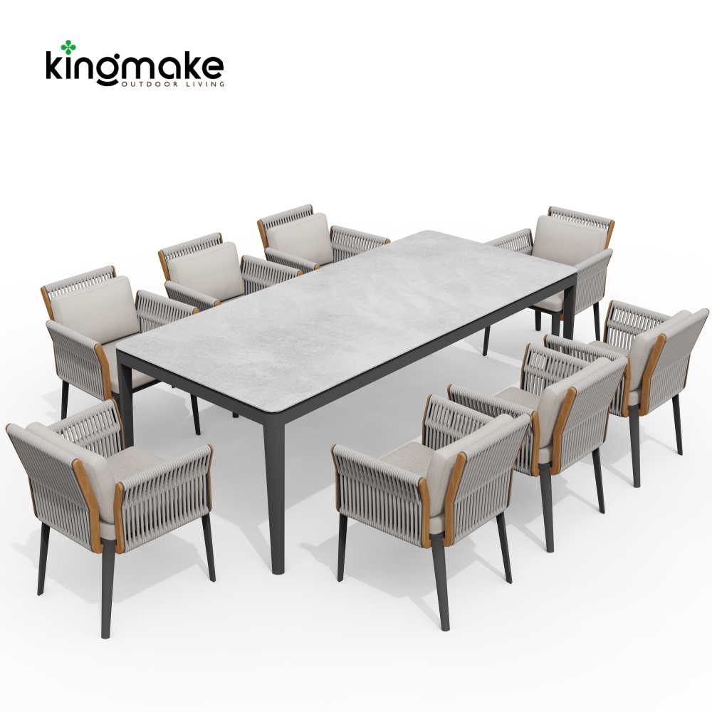 Albert Collection Rope Weave Aluminum Outdoor Dining Set