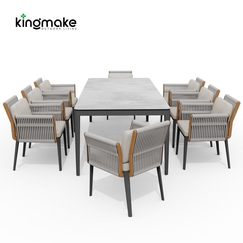 Albert Collection Rope Weave Aluminum Outdoor Dining Set
