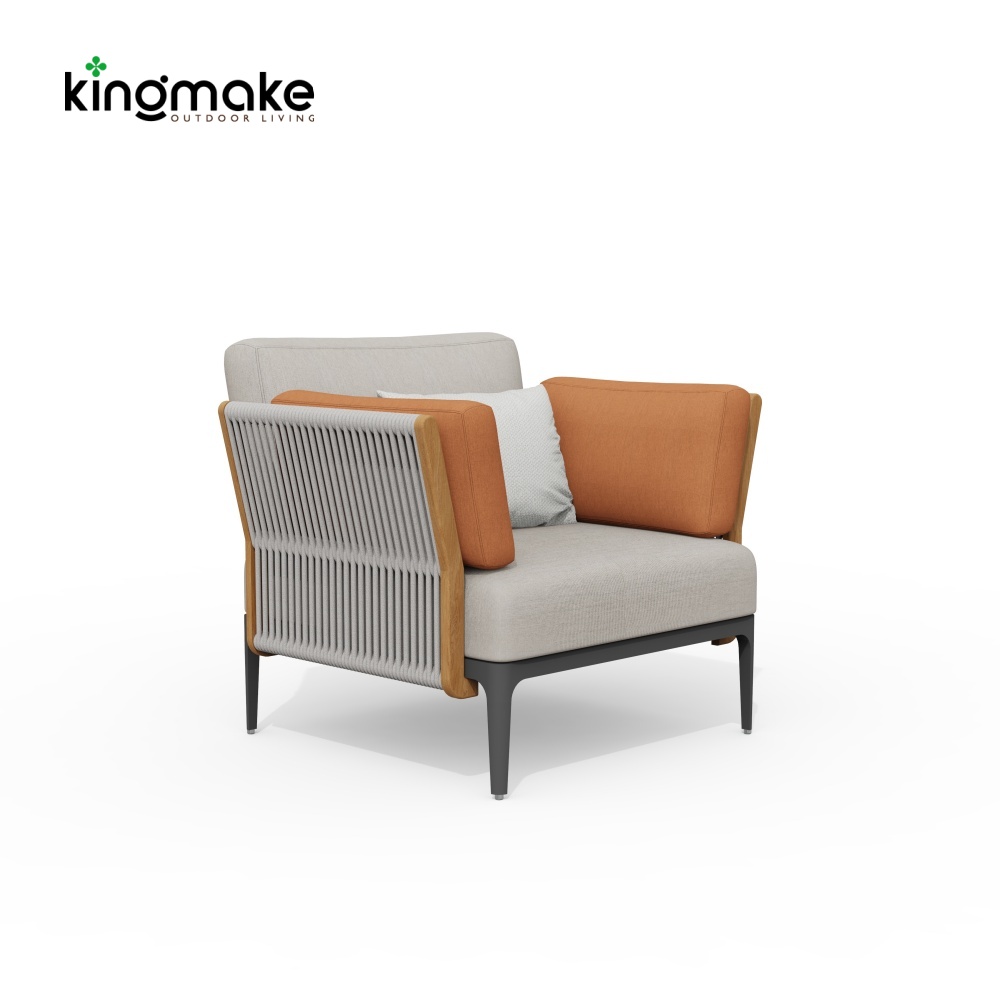 Albert Collection Rope Weave Aluminum Conversation Sofa Set