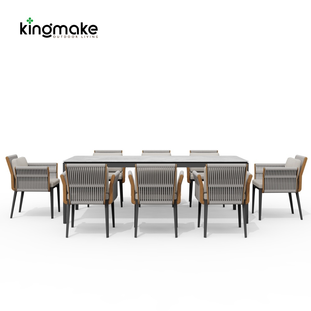 Albert Collection Rope Weave Aluminum Outdoor Dining Set