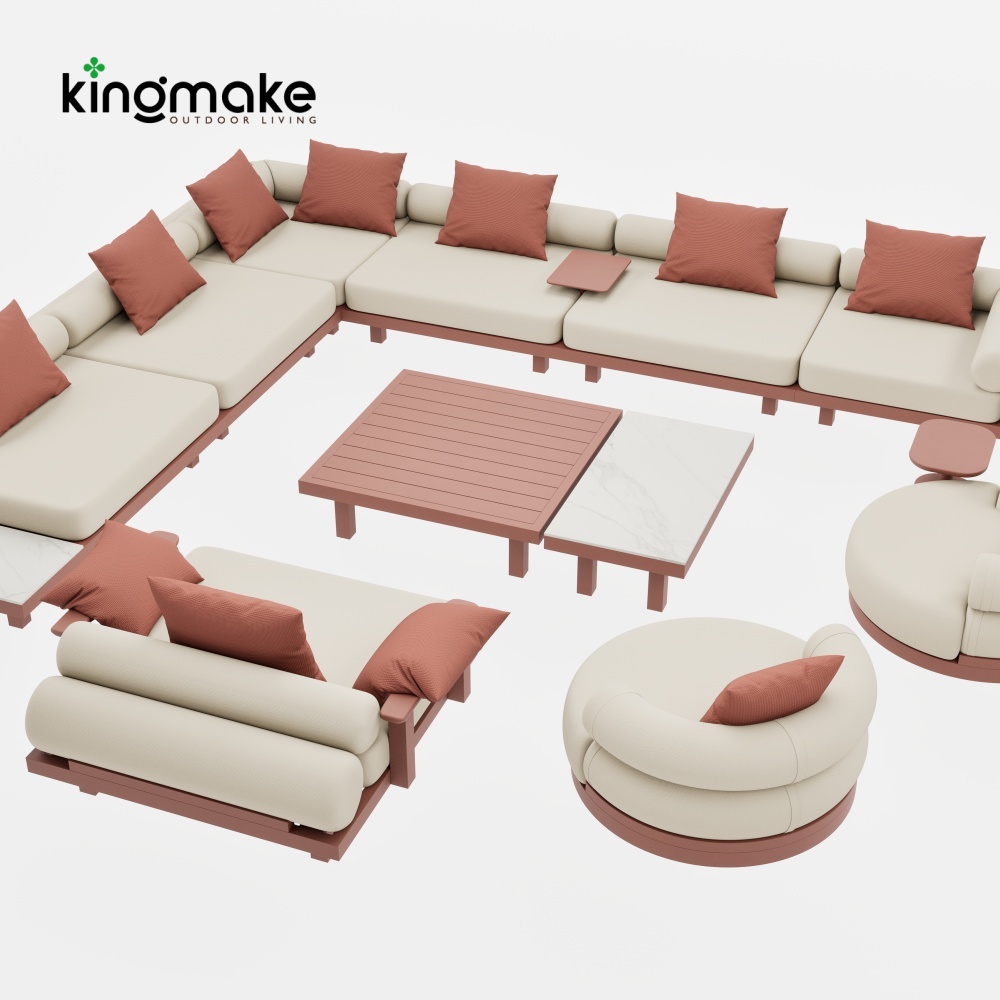 Duvo Collection Aluminum Round Swivel Sofa