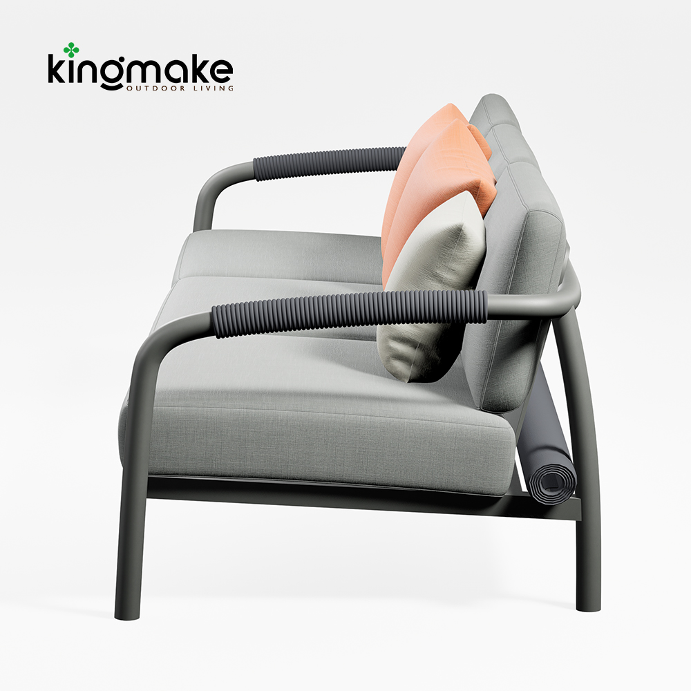 Waterproof Aluminum Rolla Collection Outdoor Sofa KM18035