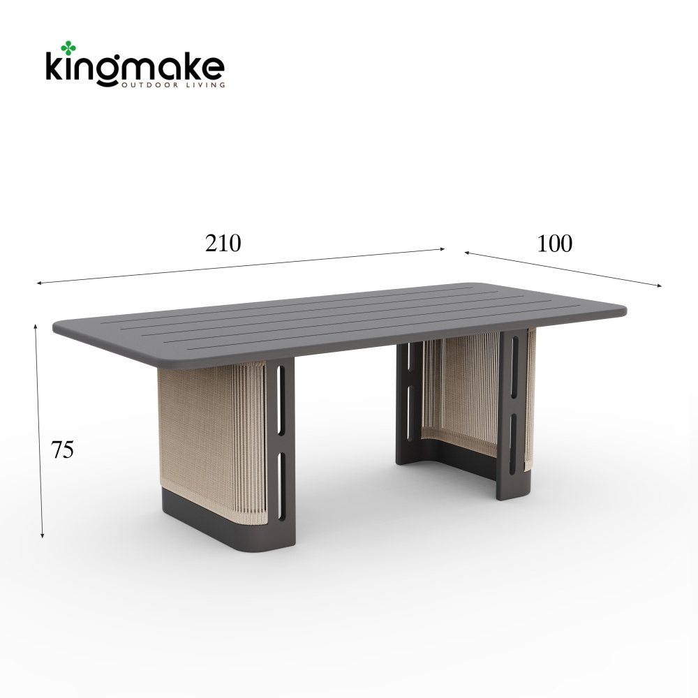 Laguna Collection Aluminum Outdoor Dining Set With Hand-Woven Rope