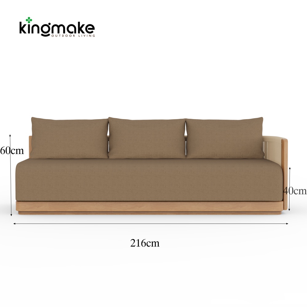 Laguna Collection Teak Modular Outdoor Sectional Sofa with Hand-Woven Rope