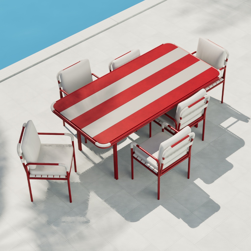 Modern Aluminum Afterglow Collection Dining Set KM18013