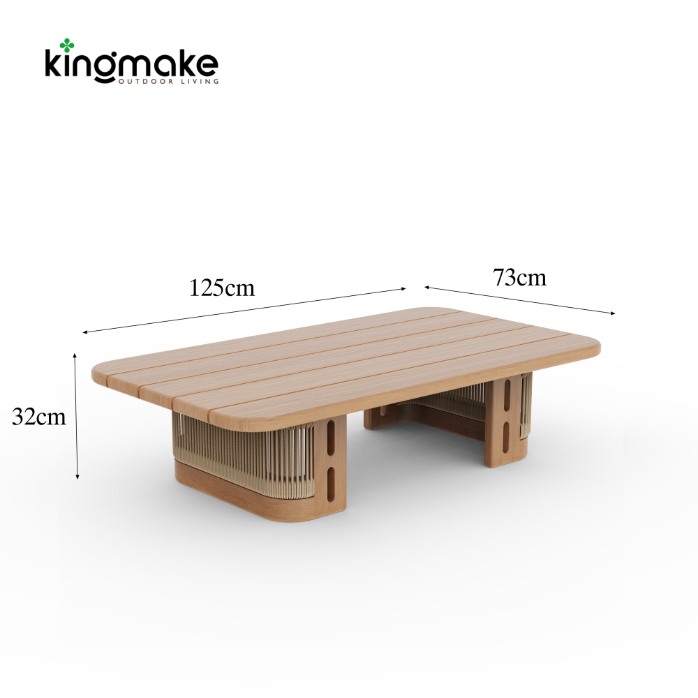 Laguna Collection Teak Modular Outdoor Sectional Sofa with Hand-Woven Rope