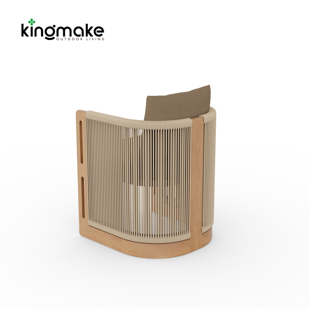 Laguna Collection Teak Outdoor Chair with Hand-Woven Rope