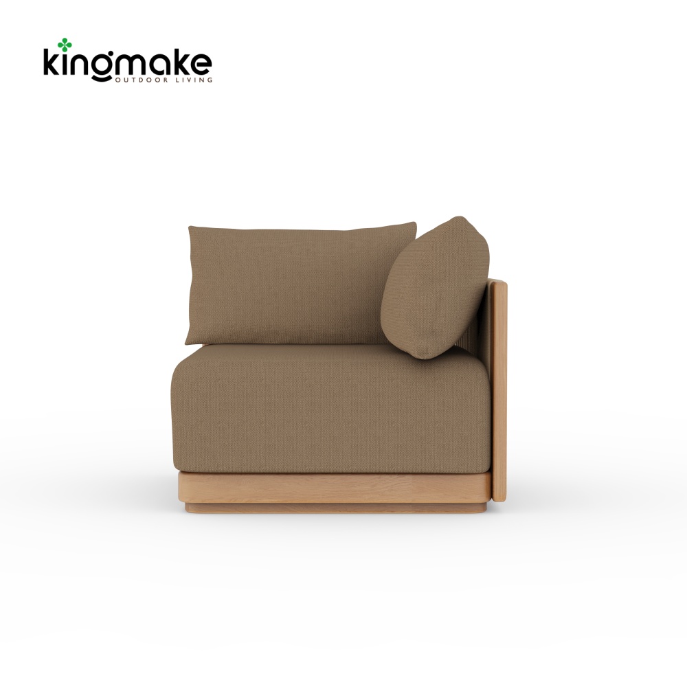 Laguna Collection Teak Modular Outdoor Sectional Sofa with Hand-Woven Rope