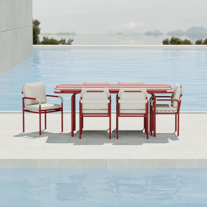 Modern Aluminum Afterglow Collection Dining Set KM18013