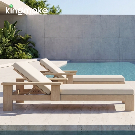 Modern Teak Sun Lounger KM18038