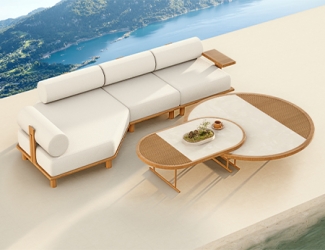 High-End Modular Teak Outdoor Sofa Set KMD18003