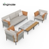 Albert Collection Rope Weave Aluminum Conversation Sofa Set