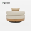 Duvo Collection Modern Teak Round Swivel Sofa