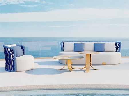 Aluminum Rope Woven Outdoor Sofa KMD18005