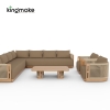 Laguna Collection Teak Modular Outdoor Sectional Sofa with Hand-Woven Rope