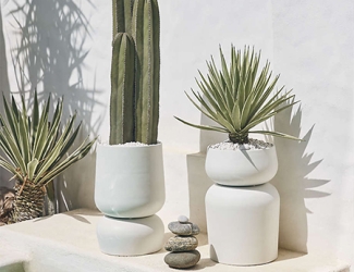 Modern Concrete Round Outdoor Planters KM9008
