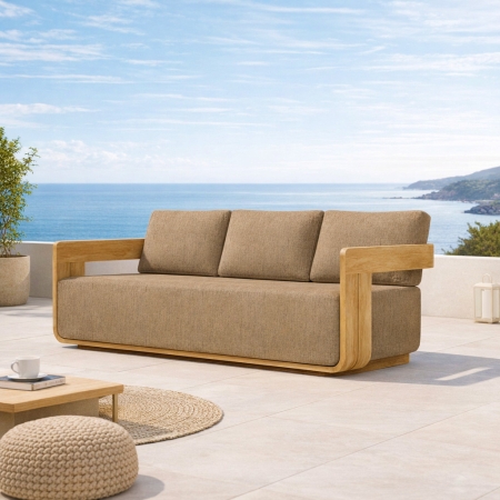 Modern Teak Neo Collection Outdoor Three-Seating Sofa KM18026-T