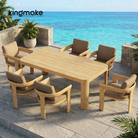 Natural Teak Tider Collection Outdoor Dining Set KMD18036