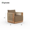 Laguna Collection Teak Outdoor Armchair with Hand-Woven Rope