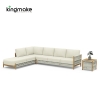 Modern Wooden Powder-Coated Aluminum Sofa KMD18028