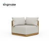 Modern Teak Wood L-Shaped Modular Sectional Sofa Set