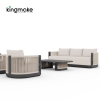 Laguna Collection Aluminum Three-Seat Outdoor Sofa With Hand-Woven Rope