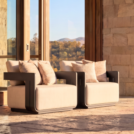 Modern Aluminum Neo Collection Outdoor Single Sofa KM18026