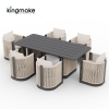 Laguna Collection Aluminum Outdoor Dining Set With Hand-Woven Rope