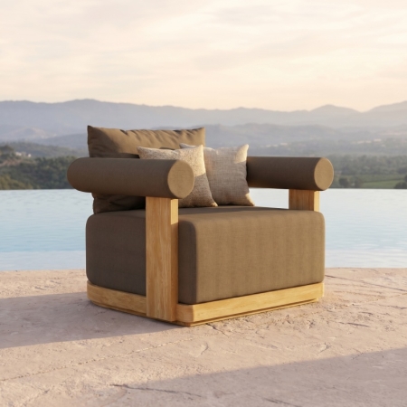 Modern Teak Wood Outdoor Single Sofa – Mali Collection