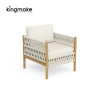 Modern Wooden Powder-Coated Aluminum Outdoor Chair KMD18028