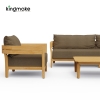 Cima Collection Teak Outdoor Three-Seater Sofa