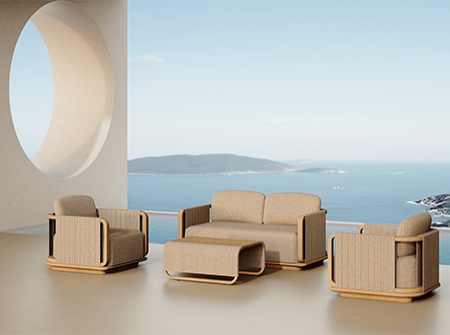 Luxury Teak Outdoor 4 pieces Sofa Set KMD18007