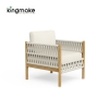 Modern Wooden Powder-Coated Aluminum Outdoor Chair KMD18028