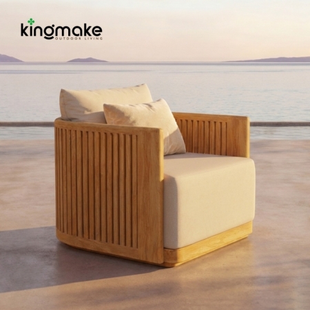 luxury teak amalfi collection outdoor single sofa