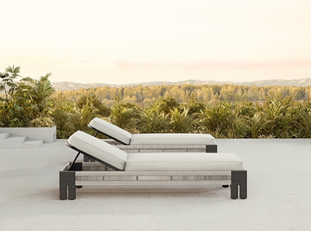 High-end Teak Woven Sun Loungers KMD18002